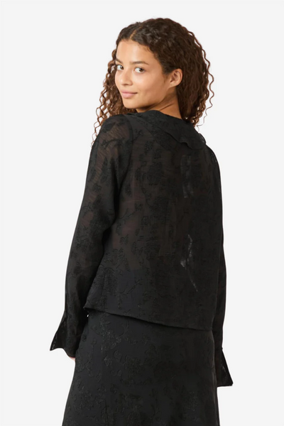 Anika Burnout Blouse Black