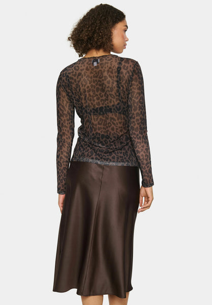 ZULVIR - Long sleeved top - chocolate brown leopard