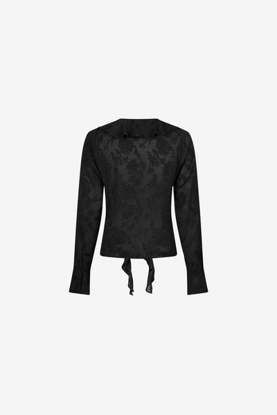 Anika Burnout Blouse Black