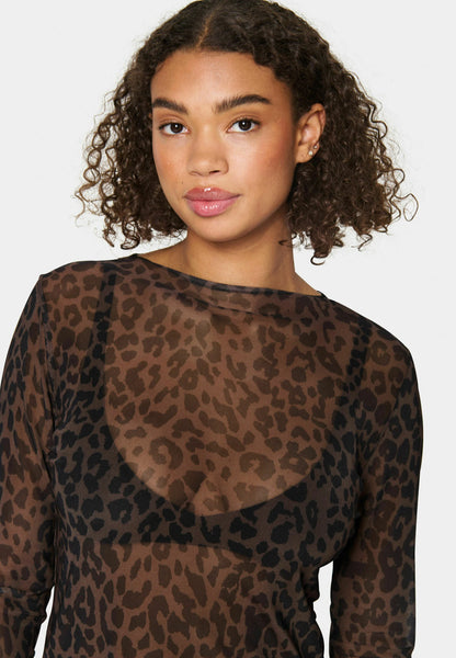 ZULVIR - Long sleeved top - chocolate brown leopard