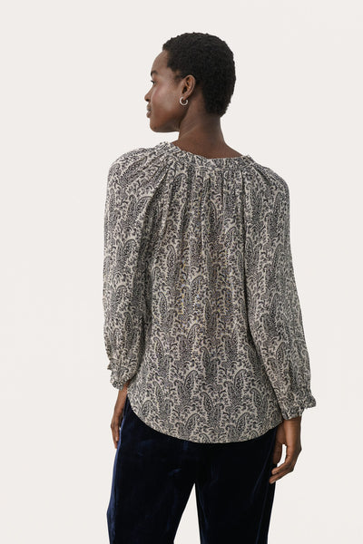 ELSIAPW BLOUSE -French Oak Paisley Print