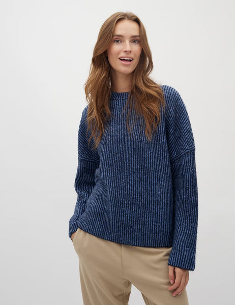 Gillian Contrast-M Knit - Dark Blue