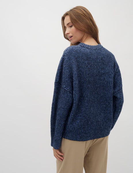 Gillian Contrast-M Knit - Dark Blue