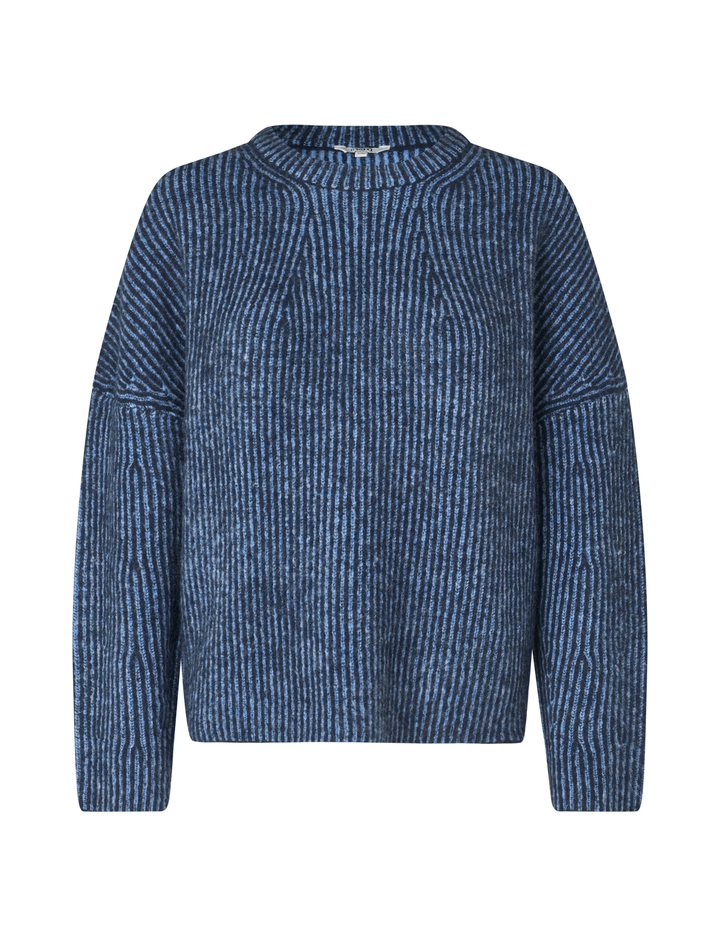 Gillian Contrast-M Knit - Dark Blue