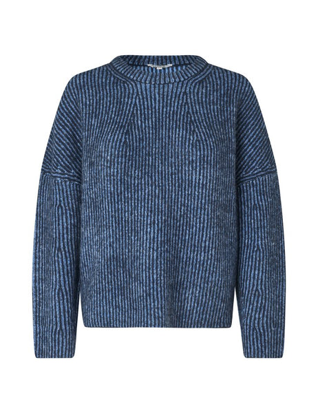 Gillian Contrast-M Knit - Dark Blue