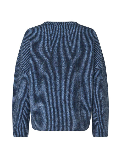 Gillian Contrast-M Knit - Dark Blue